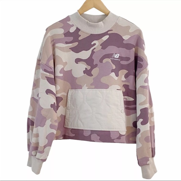 New Balance Women's Camouflage Sweater - Pink and Beige small - Picture 5 of 11
